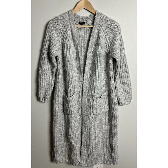 Torrid Gray Longline Knit Cardigan Sweater Size 00 (M/L) Long Sleeve Duster Wm’s - Picture 1 of 5